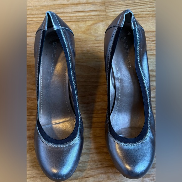 BCBG Shoes - BCBGeneration Metallic Wedge Heels - Size 39.5 (US 9.5)